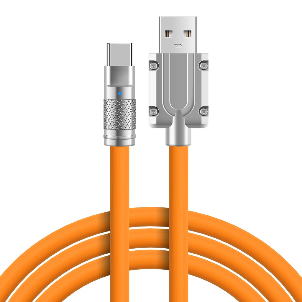 120W 6A Type C to Type A Liquid Silicone Cable 1M (orange)