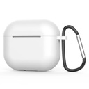 Silicone protective case for Apple AirPods 3 with metal hook (white)