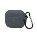 Silicone protective case for Apple AirPods 3 with metal hook (gray)