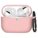 Skyddsfodral i silikon för Apple AirPods Pro med metallkrok (rosa)
