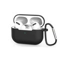 Silicone Protective Case for Apple AirPods Pro with Metal Hook (Black)