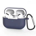 Silicone protective case for Apple AirPods Pro 2 with metal hook (dark blue)
