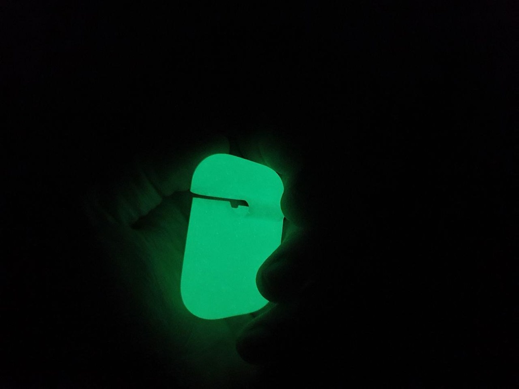 Silicone protective case for Apple AirPods 1-2 (Glow-in-the-dark green)