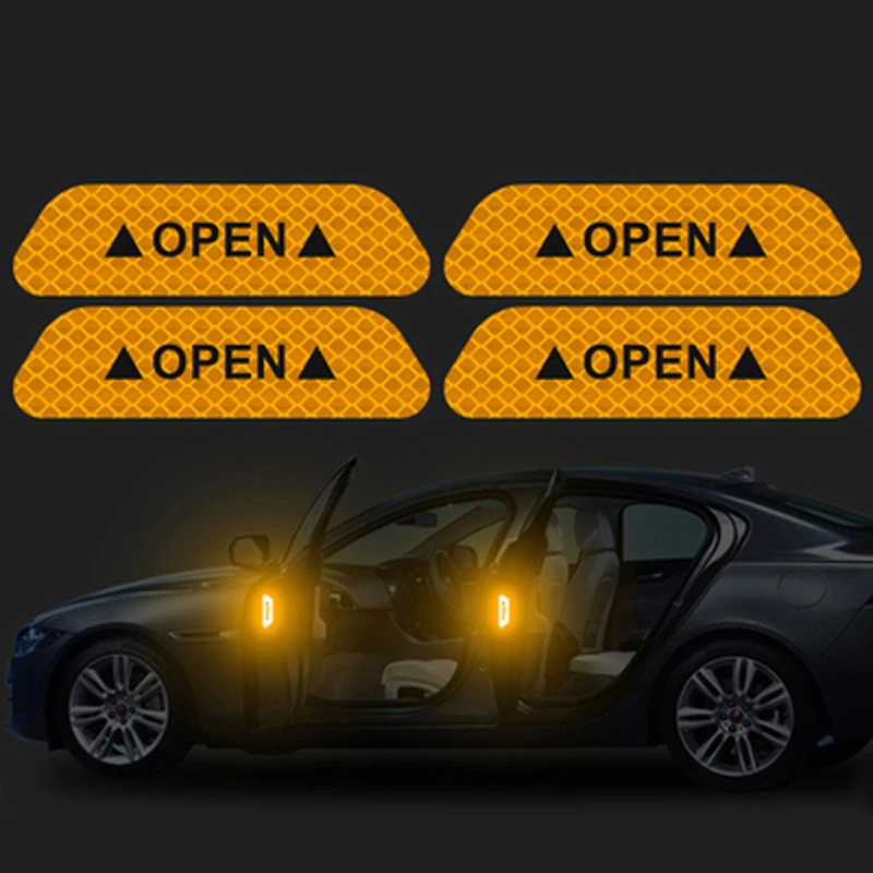 Reflective car door sticker (yellow)