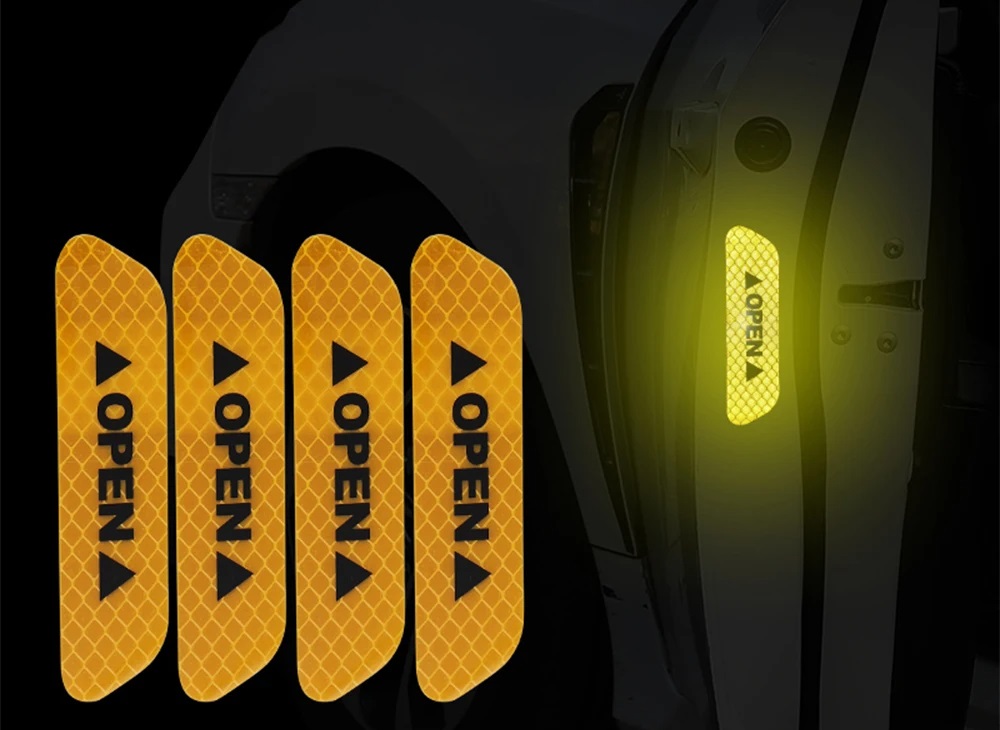 Reflective car door sticker (yellow)