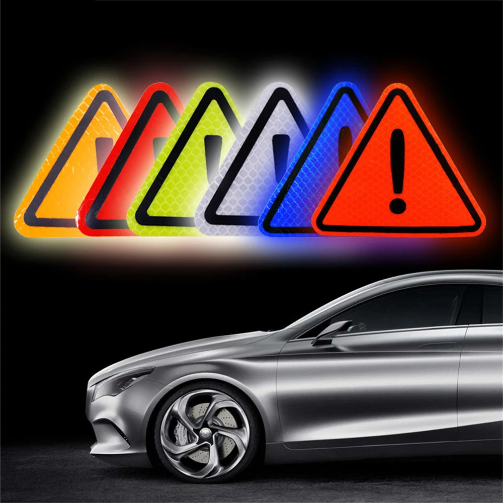 Reflective warning triangle sticker (silver)