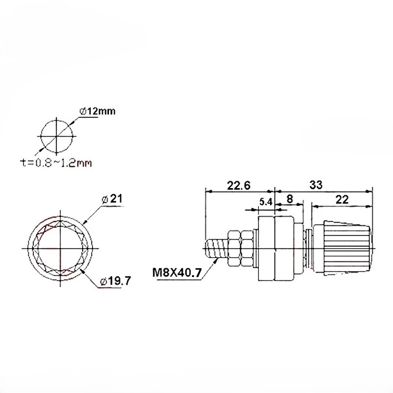 Battery Power Stud Post - 8 mm (5/16 inch)