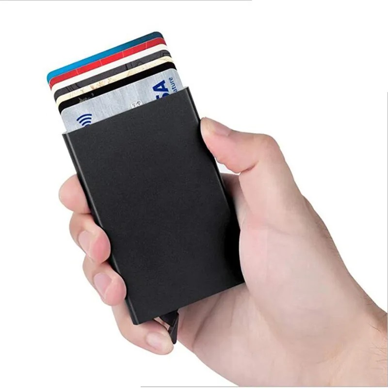 RFID protection aluminum card holder (black)