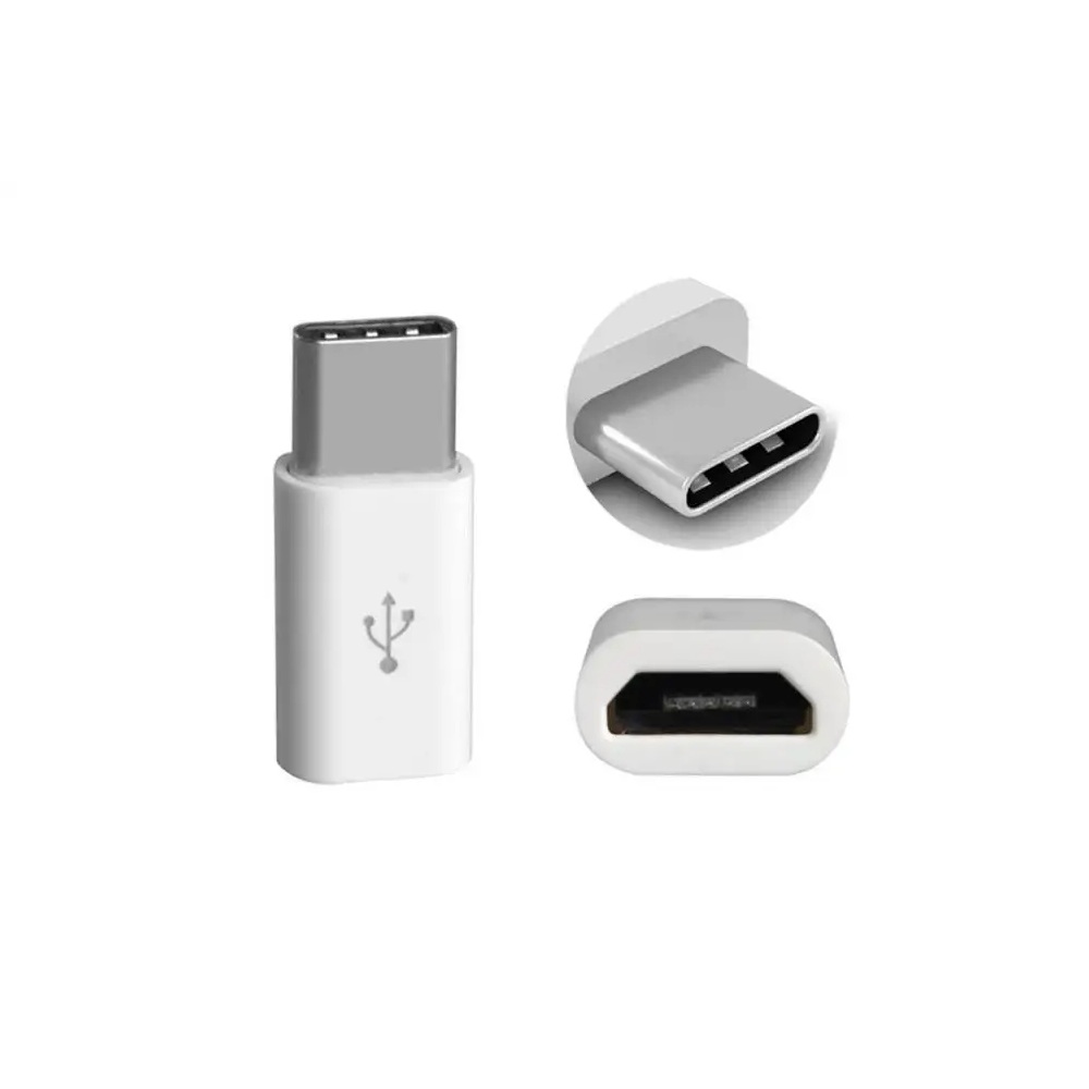 Micro-USB Female to USB-C Male Adapter (white)