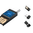 OTG Micro SD/TF to USB 2.0 Type-A Male and USB Type-C Male Adapter (black)