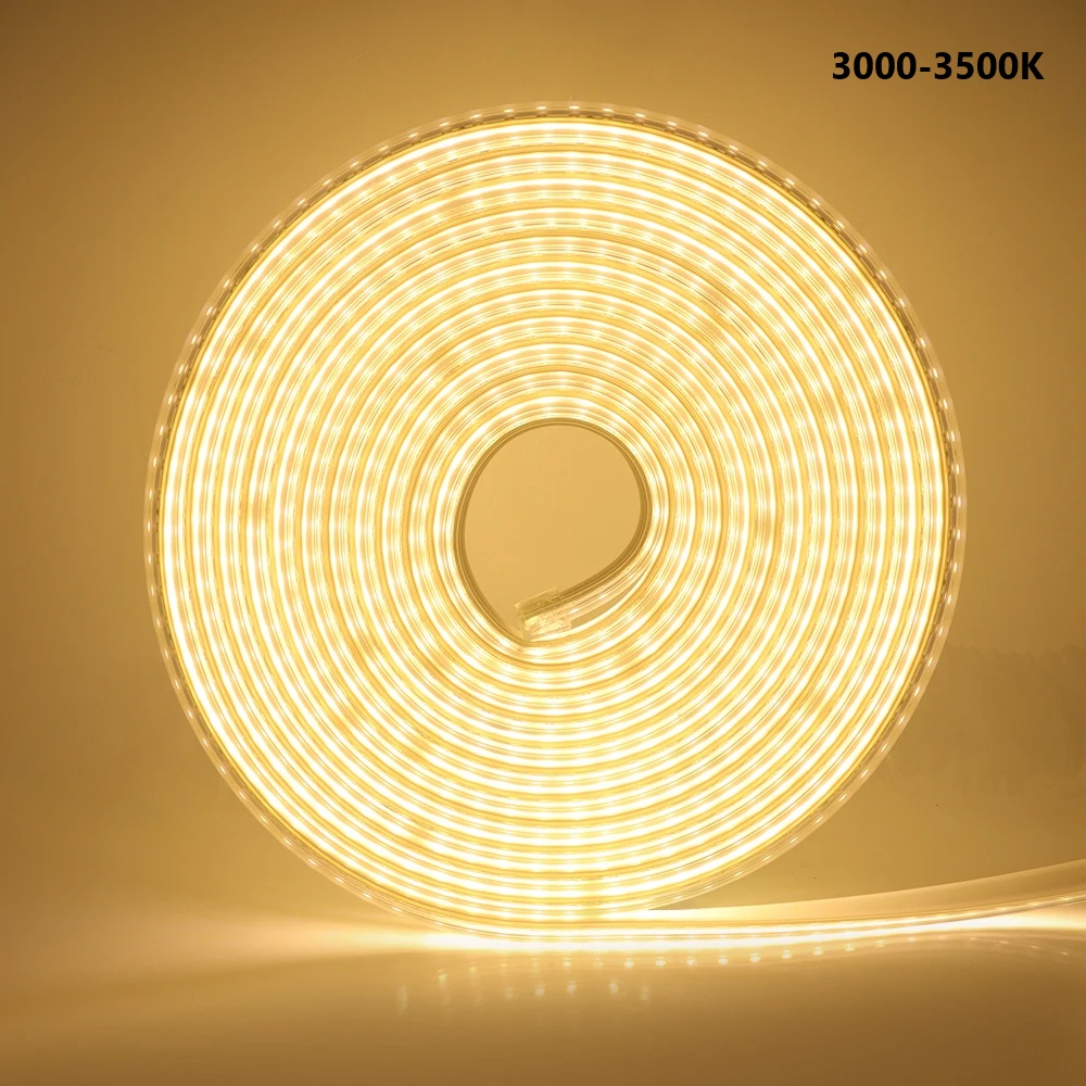 LED Strip with AC 220V, Natural White 4000K-4500K, 2835 SMD, 120 LED/M, IP67 (3m)