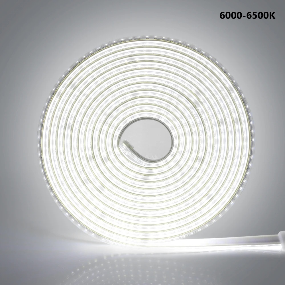 LED Strip with AC 220V, Natural White 4000K-4500K, 2835 SMD, 120 LED/M, IP67 (3m)