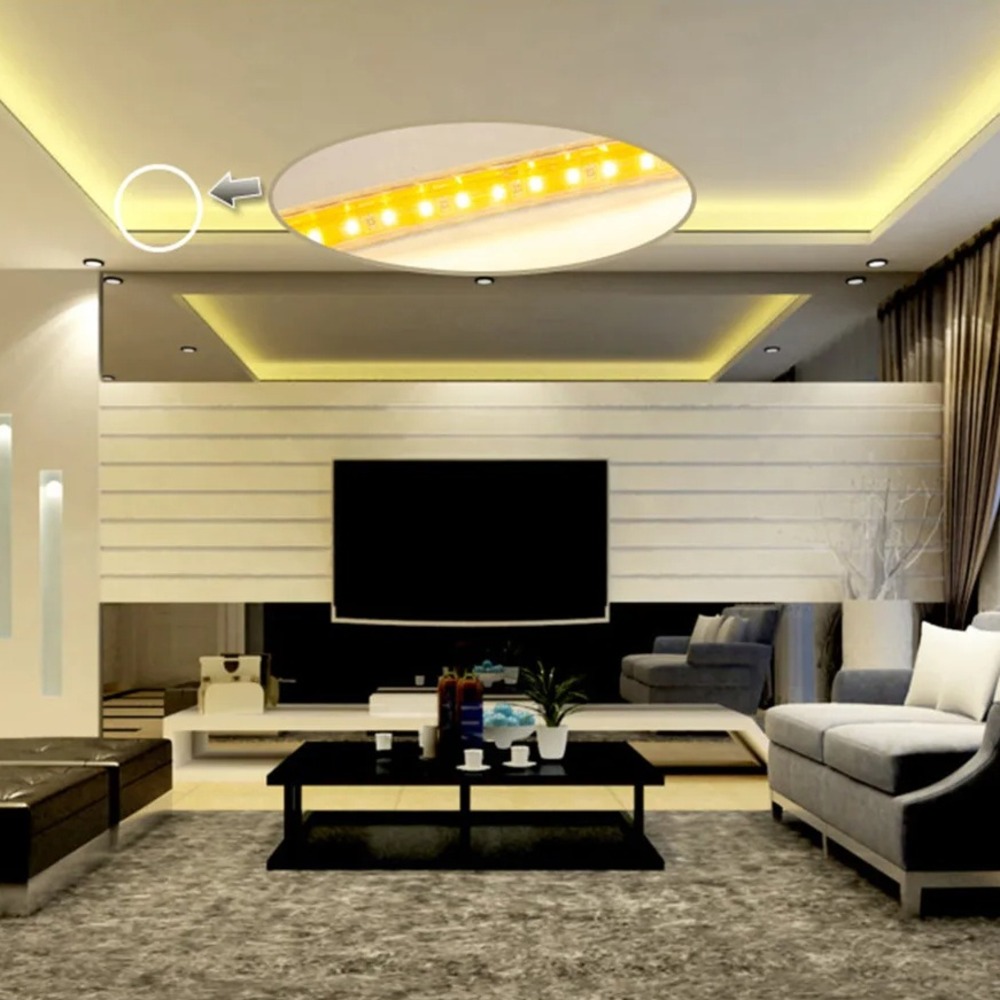 LED Strip with AC 220V, Natural White 4000K-4500K, 2835 SMD, 120 LED/M, IP67 (3m)