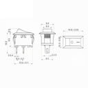 KCD1 Rocker Switch 2-Pin (21x15mm) ON/OFF SPST 10A 125V 6A 250V