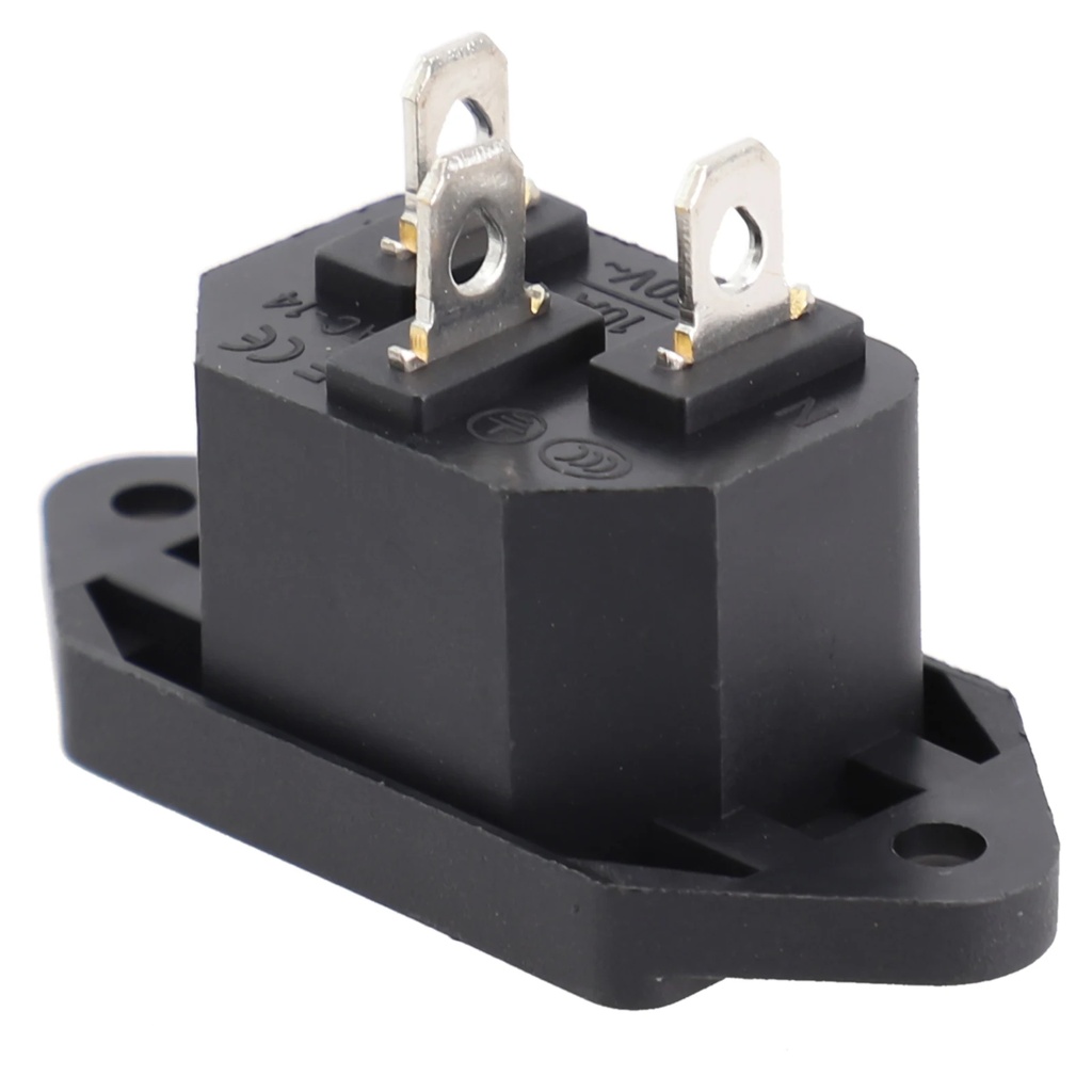 IEC C14 Panel Mount AC Socket – 3-Pin, DB-14-1F-HW, 10A 250V