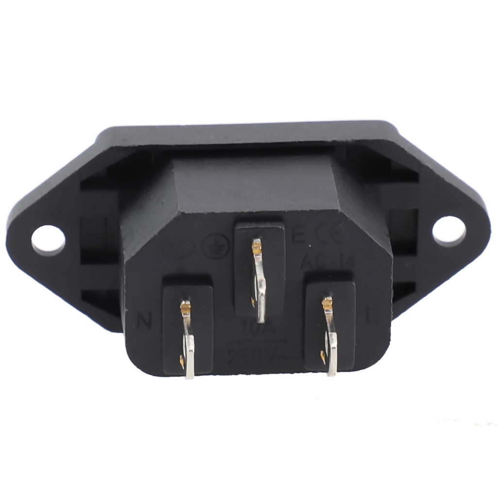 IEC C14 Panel Mount AC Socket – 3-Pin, DB-14-1F-HW, 10A 250V