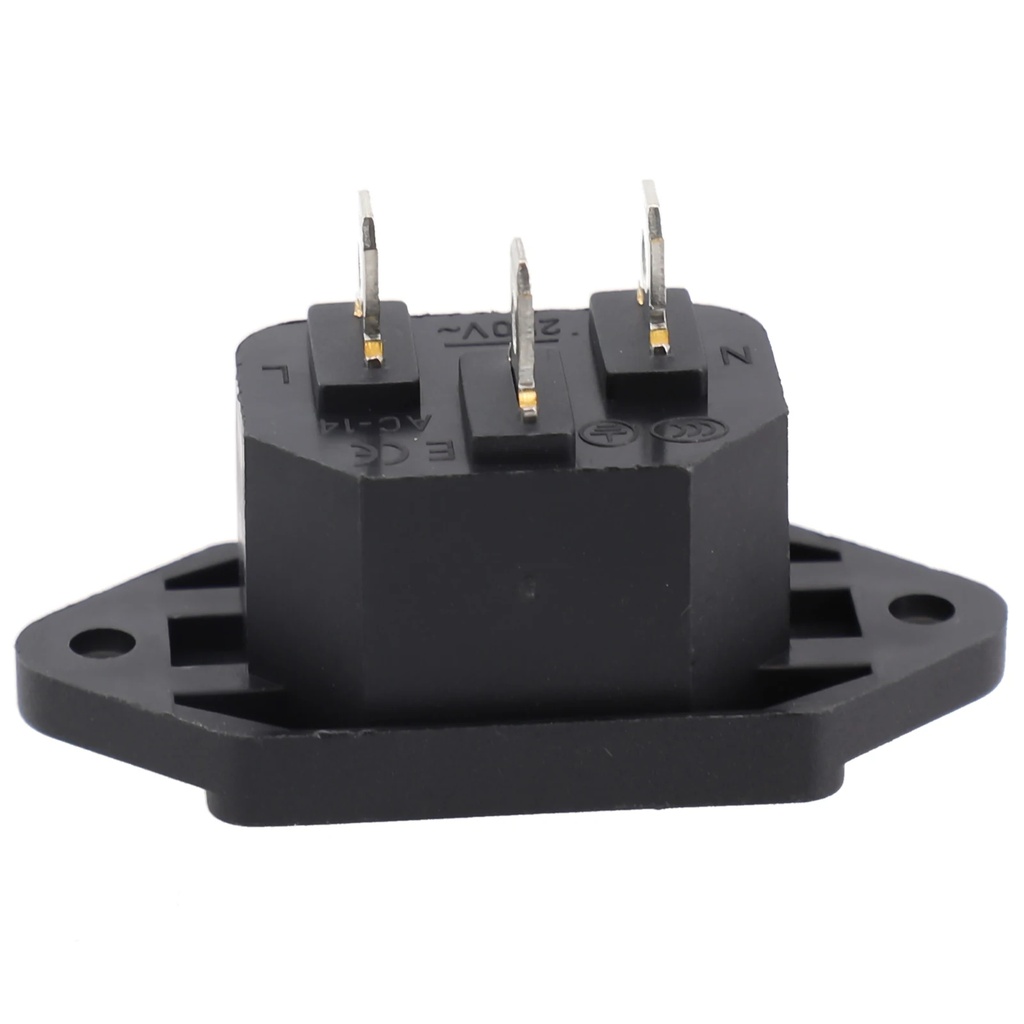 IEC C14 Panel Mount AC Socket – 3-Pin, DB-14-1F-HW, 10A 250V