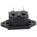 IEC C14 Panel Mount AC Socket – 3-Pin, DB-14-1F-HW, 10A 250V