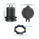Dual USB QC 3.0 Charger Socket, 12V/24V, 36W, Water-Resistant with Power Switch