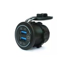 Dual USB QC 3.0 Charger Socket, 12V/24V, 36W, Water-Resistant with Power Switch