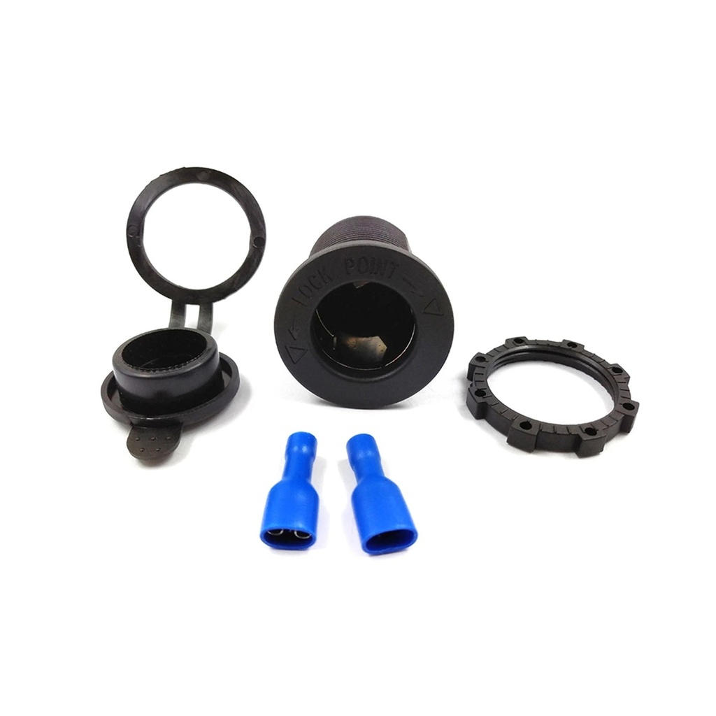 12V 24V Water Resistant Cigarette Lighter Socket with Fuse, Universal for Car, Boat, Motorcycle, RV