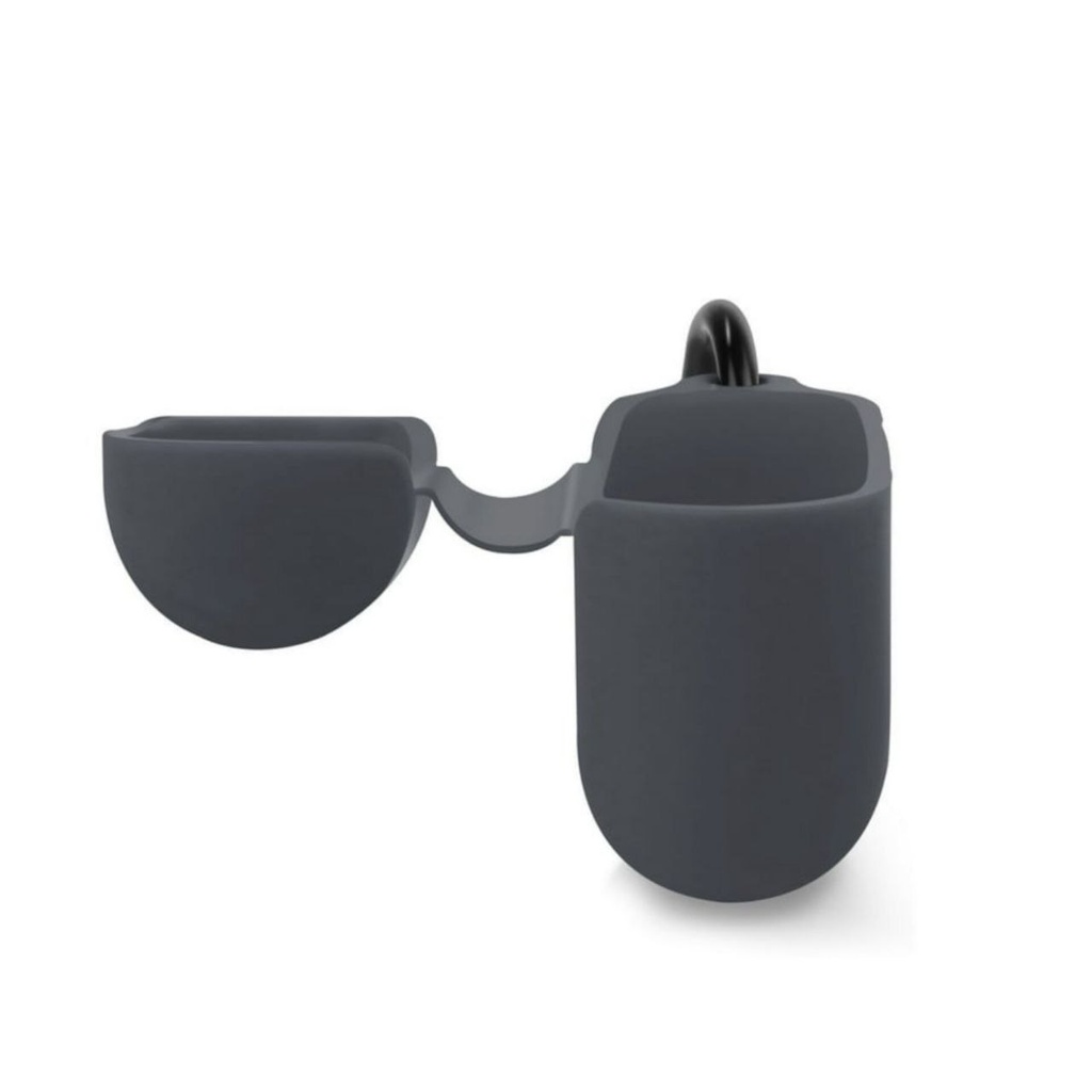 Skyddsfodral i silikon för Apple AirPods 3 med metallkrok  (grå)