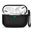 Skyddfodral i silikon för Apple AirPods Pro 2 med metallkrok (svart )