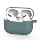 Skyddsfodral i silikon för Apple AirPods Pro med metallkrok (grön)