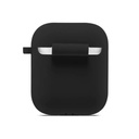 Skyddsfodral i silikon för Apple AirPods 1-2 med metallkrok (svart)