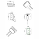 USB Type-C-kontakt hona med kortspänne 3A högströmssnabbladdningsuttag USB-C-laddningspluggkontakt