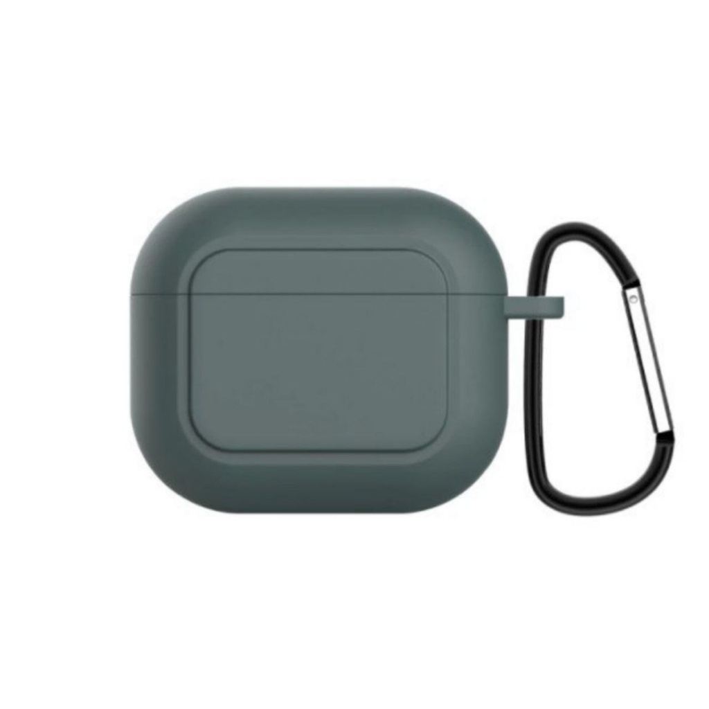 Silicone protective case for Apple AirPods 3 with metal hook 2 (green)