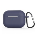 Silikonebeskyttelsesetui til Apple AirPods Pro 2 med metalkrog (mørkeblå)