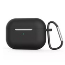 Silikonisuojakotelo Apple AirPods Pro 2:lle metallikoukulla (musta)