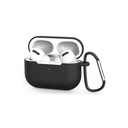 Silicone Protective Case for Apple AirPods Pro with Metal Hook (Black)