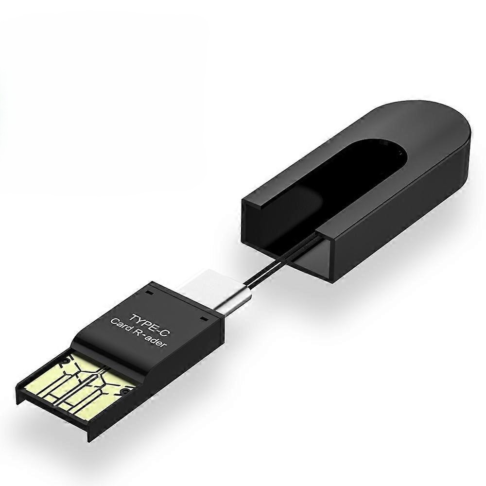 OTG Micro SD/TF till USB 3.0 Type-A hane och USB Type-C hane adapter (svart)