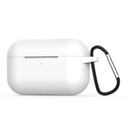 Beskyttelsescover i silikone til Apple AirPods Pro med metalkrog (hvid)