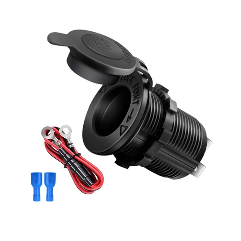 12V 24V Wasserabweisende Zigarettenanzünder Steckdose mit Sicherung, Universell für Auto, Boot, Motorrad, Wohnmobil