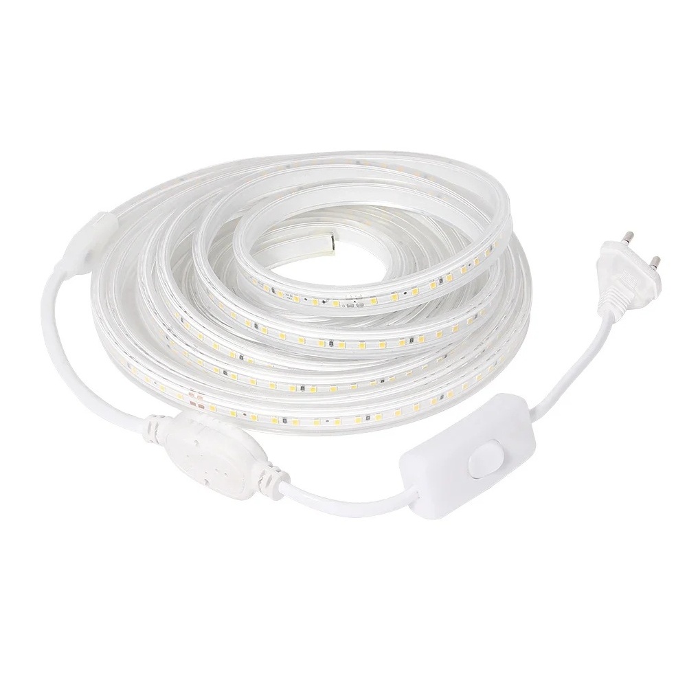 LED-Streifen mit AC 220V, Naturweiß 4000K-4500K, 2835 SMD, 120 LED/M, IP67 (3m)