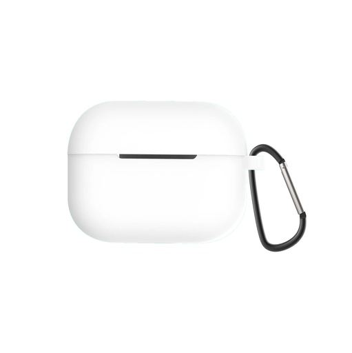 Silikonisuojakuori Apple AirPods Pro 2:lle metallikoukulla (valkoinen)