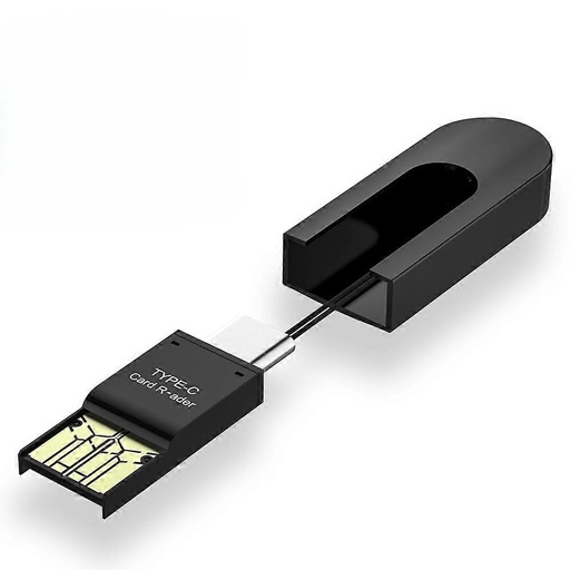 OTG Micro SD/TF till USB 3.0 Type-A hane och USB Type-C hane adapter (svart)