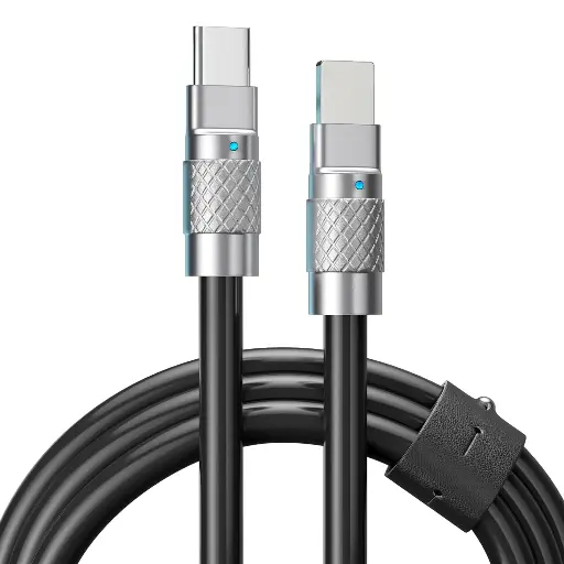 PD Flydende Silikone USB-C til C Hurtigopladningskabel (Sort)