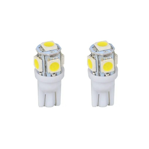 LED-lampe W5W/T10, 12 V (5-SMD, 2 stk.)
