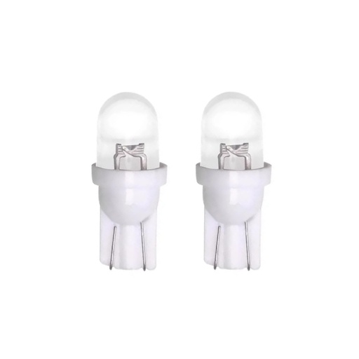 LED-lampe W5W/T10, 12V (konveks linse, 2 stk.)