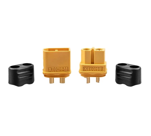 XT60H High-Current Connector Pair with Sheath – Gold-Plated Bullet Plug (Male/Female)