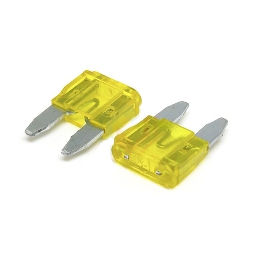 Mini Fladsikring – 20A (Indstiksmodel, Zinkben)