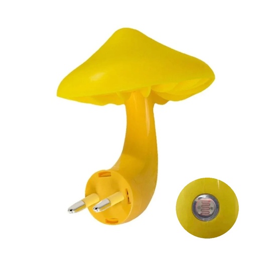 Svampeformet LED-natlampe med lyssensor