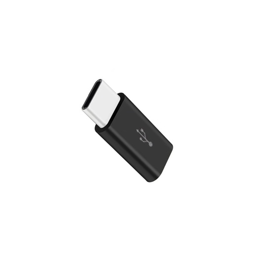 Micro-USB hun til USB-C han adapter (sort)