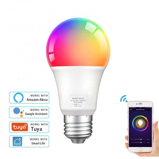 Smart Home RGB LED Pære – E27, WiFi, 18W